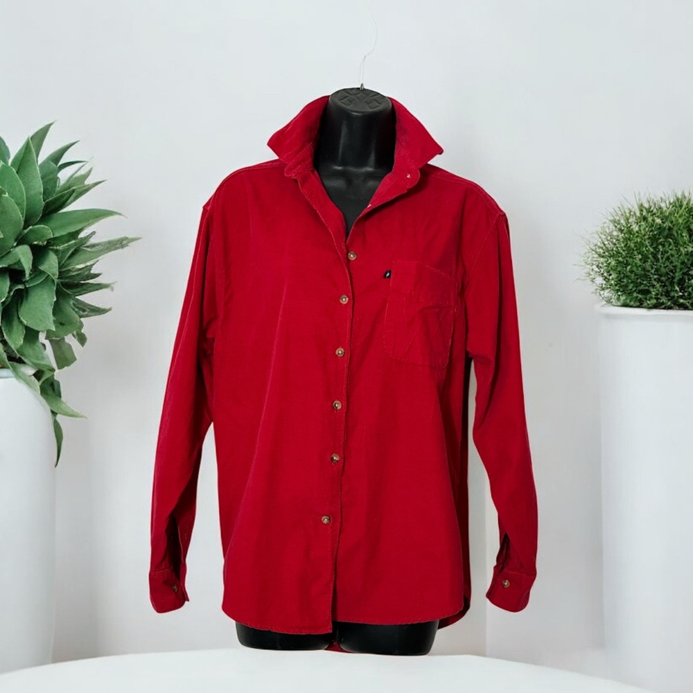 Mountain Lake‎ women's size small Red Button-Up Corduroy shirt (F22)